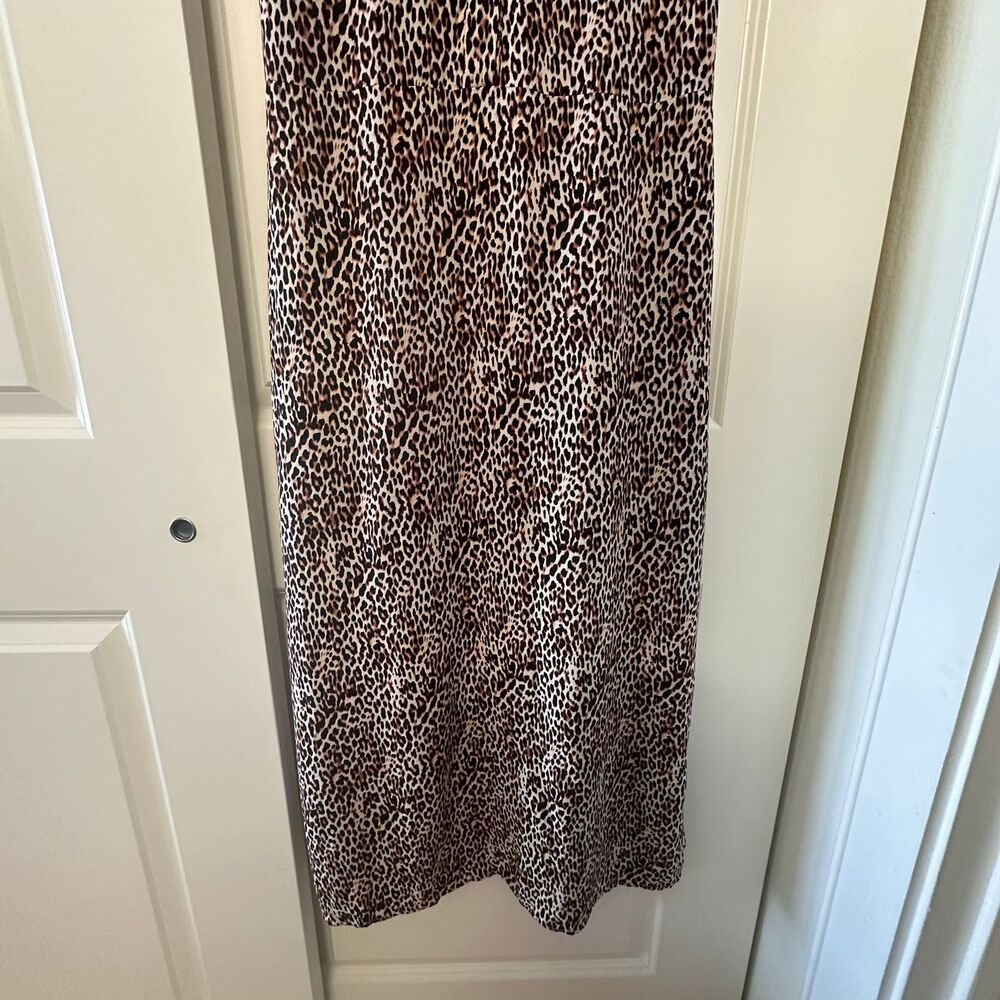 Emma & Michele Women’s Leopard Print Maxi Button Front Belted Dress Size M - Picture 6 of 13
